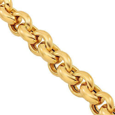 18K Solid Yellow Gold Mens Cable Link Chain 7 mm